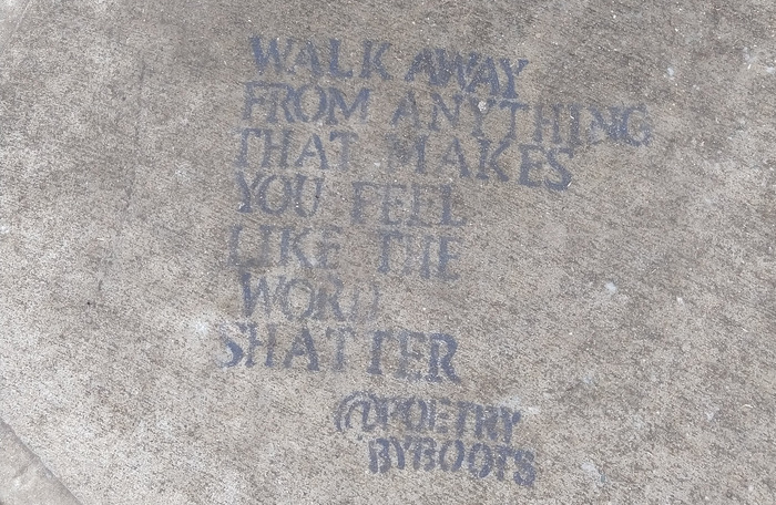Self Sacrifice, walk away from anything that makes you feel like the word shatter