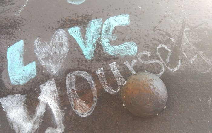 self sacrifice, vs love yourself graffiti
