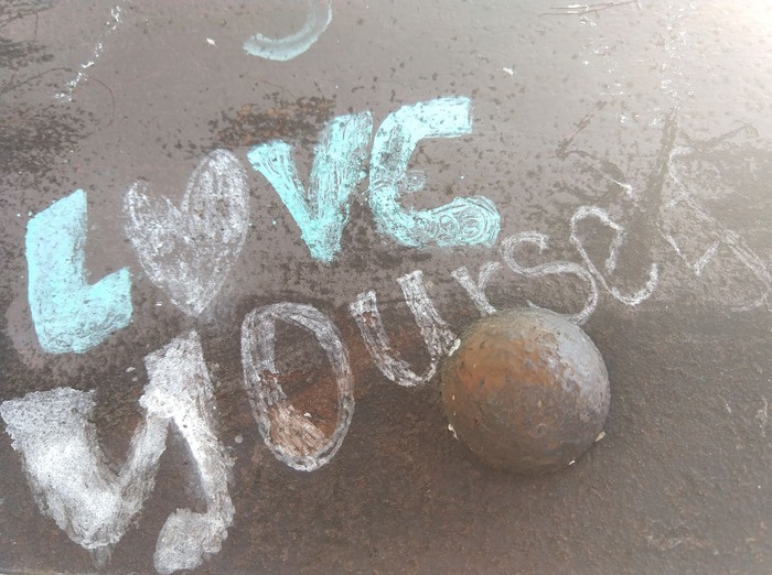 self sacrifice, vs love yourself graffiti