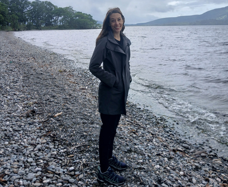 overextending yourself, on the shore in Scotland