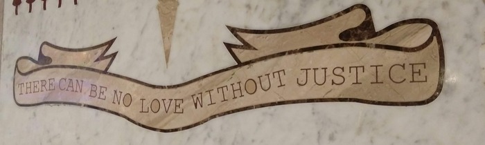 The danger of being a people pleaser, banner from cathedral